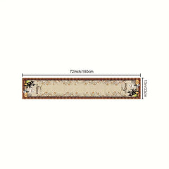 Polyester Table Runner Spooky Halloween Vintage Plaid Cat Skull Jack o' lantern