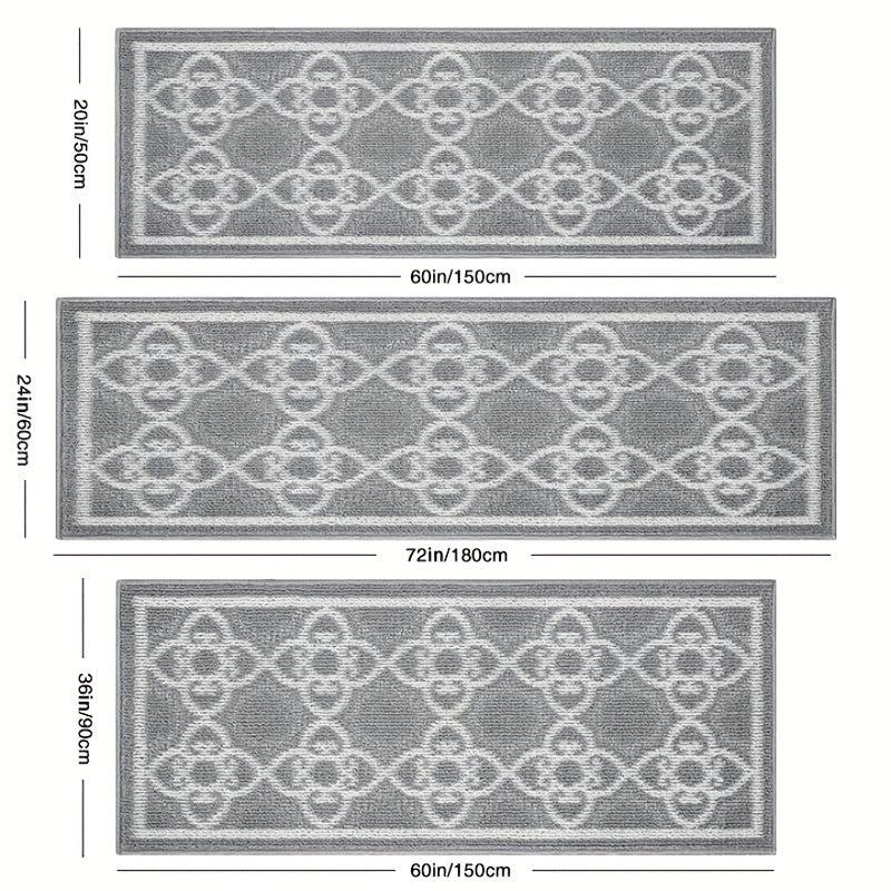 Non Slip Indoor Door Mats Kitchen Runner Rugs Moroccan Trellis Waterproof Washab