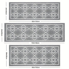 Non Slip Indoor Door Mats Kitchen Runner Rugs Moroccan Trellis Waterproof Washab