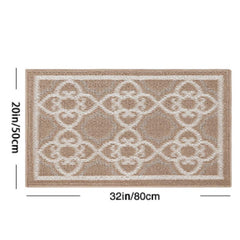 Non Slip Indoor Door Mats Kitchen Runner Rugs Moroccan Trellis Waterproof Washab
