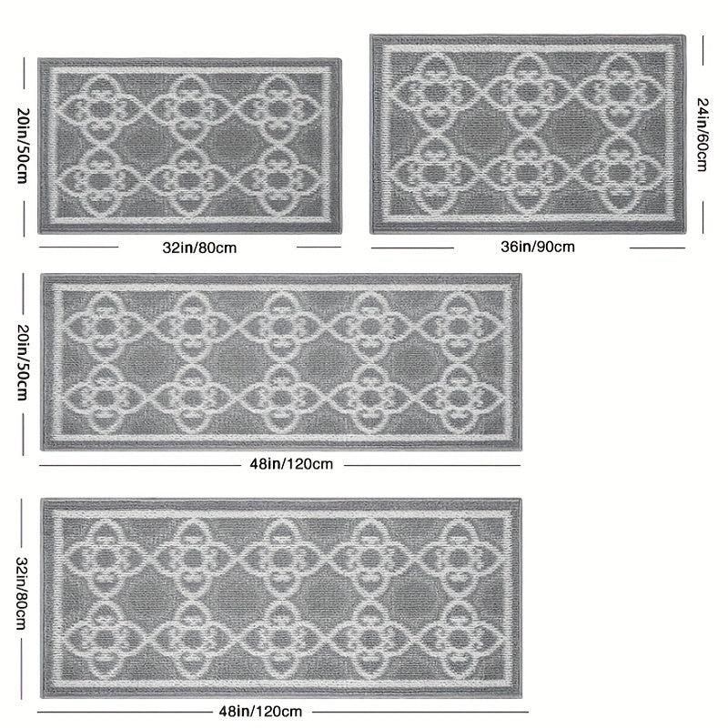 Non Slip Indoor Door Mats Kitchen Runner Rugs Moroccan Trellis Waterproof Washab