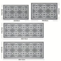 Non Slip Indoor Door Mats Kitchen Runner Rugs Moroccan Trellis Waterproof Washab
