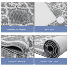 Non Slip Indoor Door Mats Kitchen Runner Rugs Moroccan Trellis Waterproof Washab