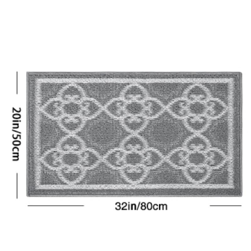 Non Slip Indoor Door Mats Kitchen Runner Rugs Moroccan Trellis Waterproof Washab