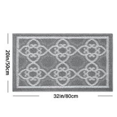 Non Slip Indoor Door Mats Kitchen Runner Rugs Moroccan Trellis Waterproof Washab