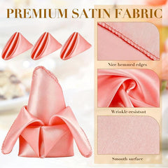 Soft Satin Banquet Napkin 43x43 cm, Wedding Party Silk Table Napkin