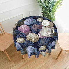 Colorful Hydrangea Pattern Table Cover - Round/Square Polyester Tablecloth