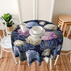 Colorful Hydrangea Pattern Table Cover - Round/Square Polyester Tablecloth