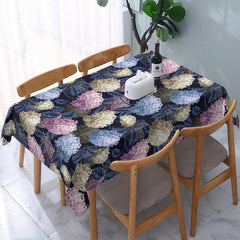 Colorful Hydrangea Pattern Table Cover - Round/Square Polyester Tablecloth
