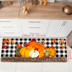 Modern Pumpkin Kitchen Mat Water Absorbent Anti Slip Kitchen Rug