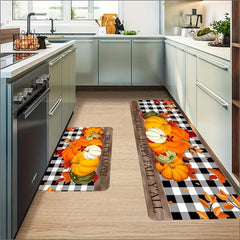 Modern Pumpkin Kitchen Mat Water Absorbent Anti Slip Kitchen Rug