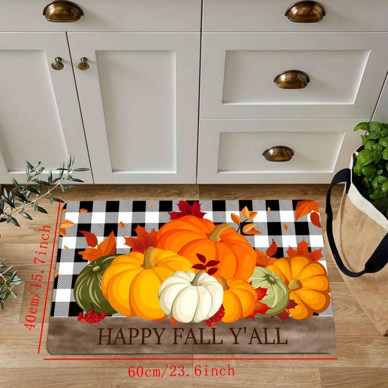 Modern Pumpkin Kitchen Mat Water Absorbent Anti Slip Kitchen Rug