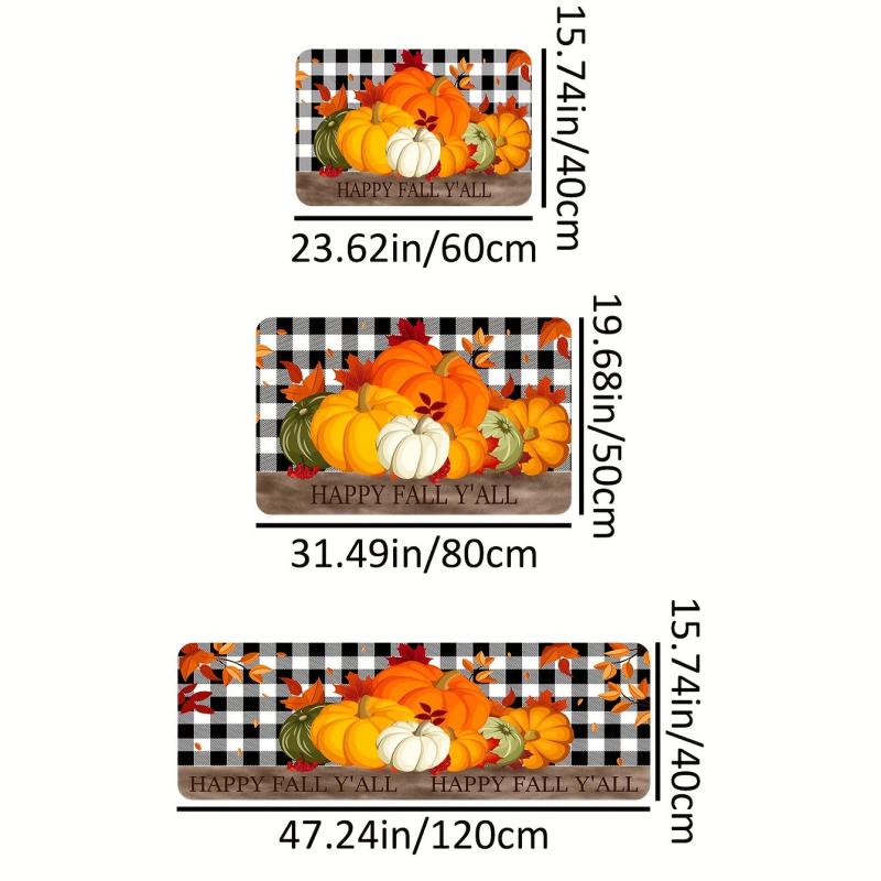 Modern Pumpkin Kitchen Mat Water Absorbent Anti Slip Kitchen Rug