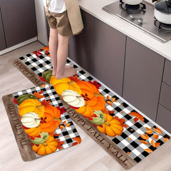 Modern Pumpkin Kitchen Mat Water Absorbent Anti Slip Kitchen Rug