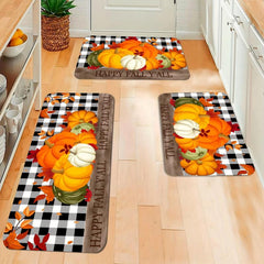 Modern Pumpkin Kitchen Mat Water Absorbent Anti Slip Kitchen Rug