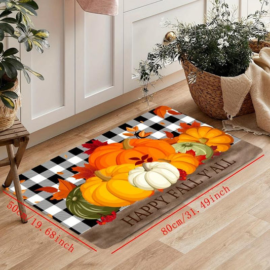 Modern Pumpkin Kitchen Mat Water Absorbent Anti Slip Kitchen Rug