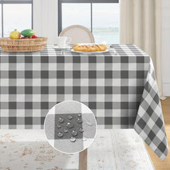 Square Cotton Tablecloth & Plaid Cover, Washable for Indoors & Outdoors