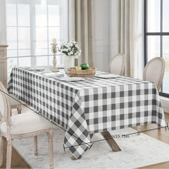 Square Cotton Tablecloth & Plaid Cover, Washable for Indoors & Outdoors