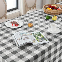 Square Cotton Tablecloth & Plaid Cover, Washable for Indoors & Outdoors