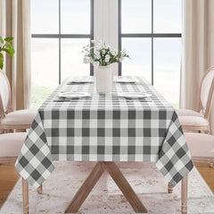Square Cotton Tablecloth & Plaid Cover, Washable for Indoors & Outdoors