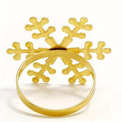 12pcs Golden Snowflake Napkin Rings for Table Decorations