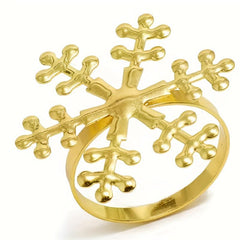12pcs Golden Snowflake Napkin Rings for Table Decorations