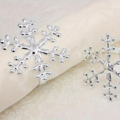 12pcs Golden Snowflake Napkin Rings for Table Decorations