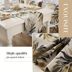 Polyester Table Runner Nordic Style Jacquard Leaf Coffee Table Bedside Towel