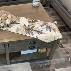Polyester Table Runner Nordic Style Jacquard Leaf Coffee Table Bedside Towel
