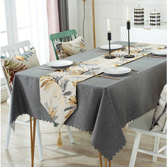 Polyester Table Runner Nordic Style Jacquard Leaf Coffee Table Bedside Towel