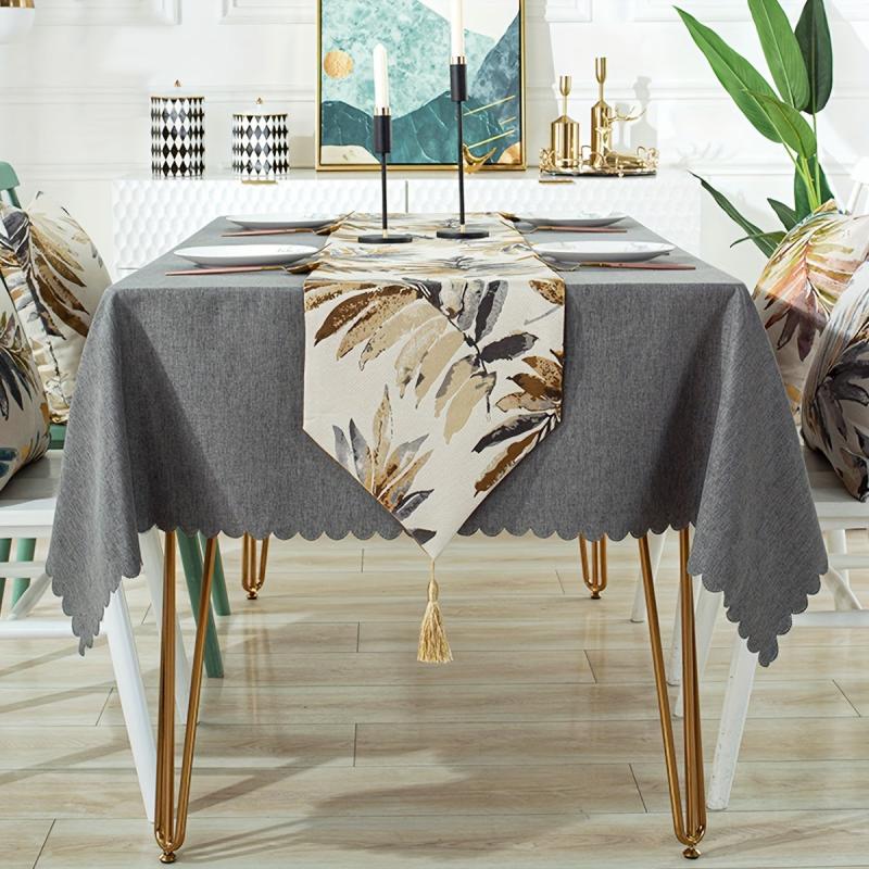 Polyester Table Runner Nordic Style Jacquard Leaf Coffee Table Bedside Towel