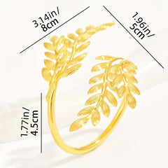 6pcs Gold Leaf Napkin Rings Cast Iron Polished Metal