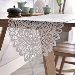 Polyester Knitted Table Runner Solid Table Cover