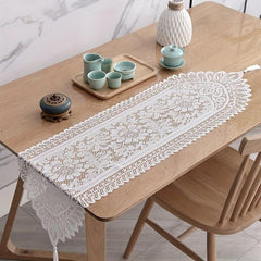 Polyester Knitted Table Runner Solid Table Cover