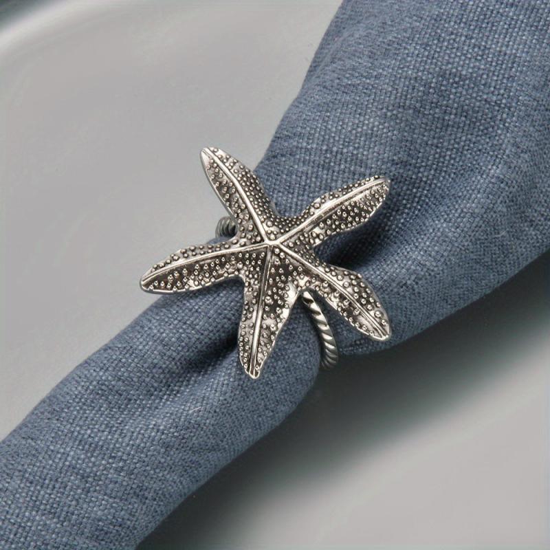2pcs Ocean Themed Napkin Rings Metal Holders for Beach Wedding Party Table Decor