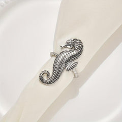 2pcs Ocean Themed Napkin Rings Metal Holders for Beach Wedding Party Table Decor