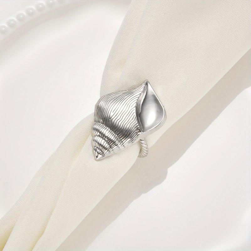 2pcs Ocean Themed Napkin Rings Metal Holders for Beach Wedding Party Table Decor