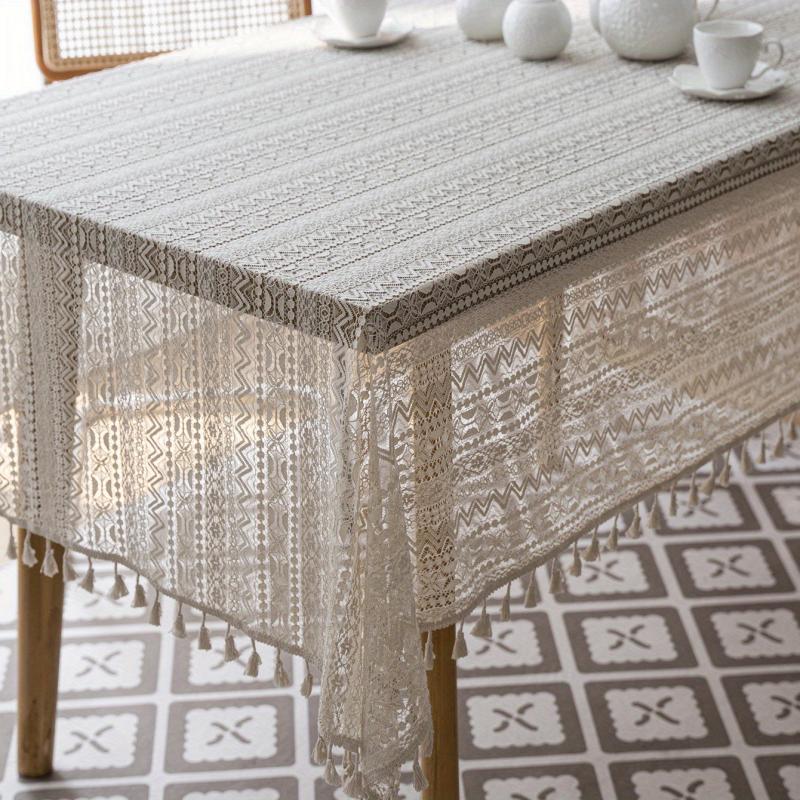 Bohemian Style Fringed Square Tablecloth