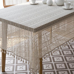 Bohemian Style Fringed Square Tablecloth