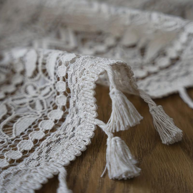Bohemian Style Fringed Square Tablecloth