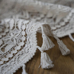 Bohemian Style Fringed Square Tablecloth