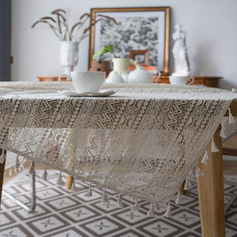 Bohemian Style Fringed Square Tablecloth
