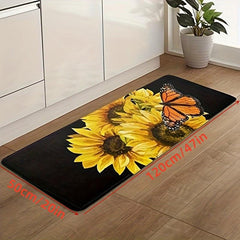 Sunflower Kitchen Rugs Non Slip Cushioned Stain Resistant Waterproof Floor Mat