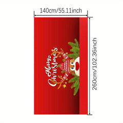 Polyester Table Cloth Merry Christmas Table Cover Cartoon Deer Pattern