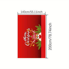 Polyester Table Cloth Merry Christmas Table Cover Cartoon Deer Pattern