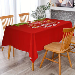 Polyester Table Cloth Merry Christmas Table Cover Cartoon Deer Pattern