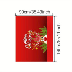 Polyester Table Cloth Merry Christmas Table Cover Cartoon Deer Pattern
