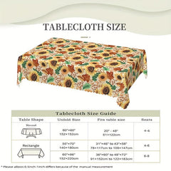 Sunflower Tablecloth Round Table Cloth Embossed Stain Water Repellent Cover