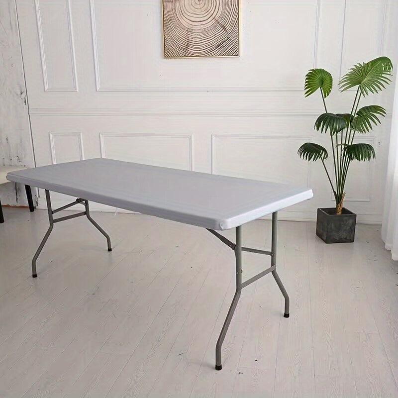 6pcs Waterproof Stretch Table Cover Banquet Wedding Polyester Table Cloth