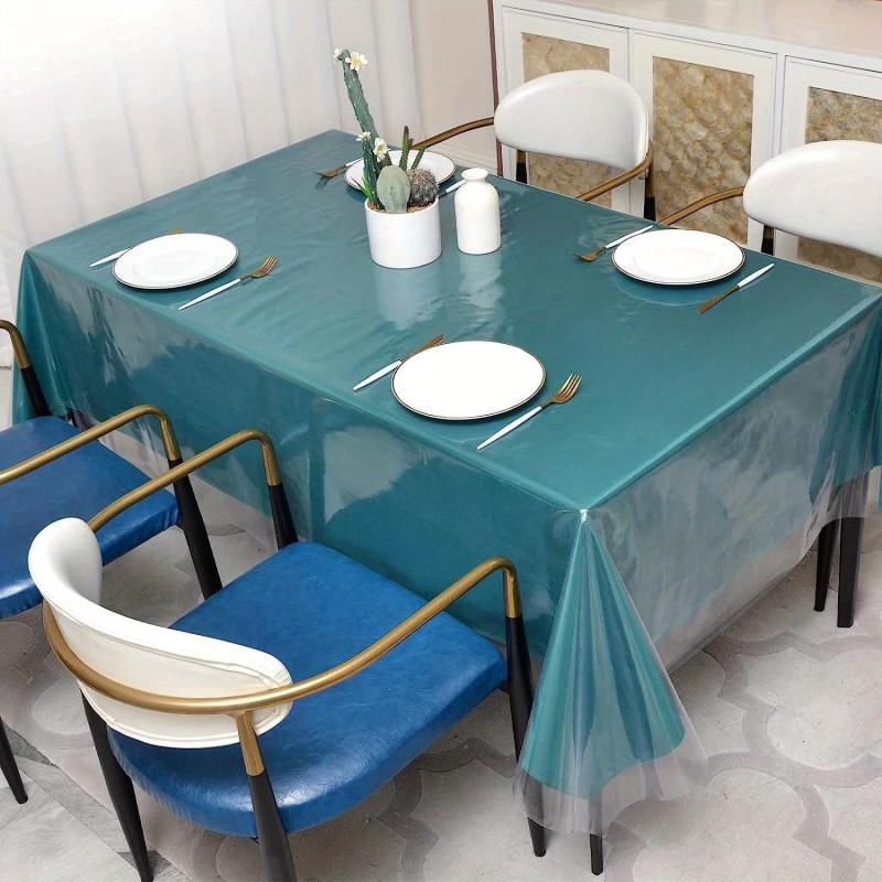 Clear Plastic Table Protector Cover PVC Transparent Tablecloth Round Rectangular